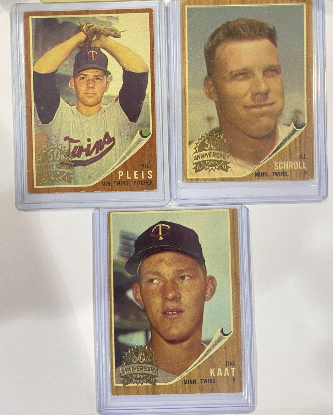 2011 Topps Heritage 50th Anniversary 1962 Buybacks Minnesota Twins lot (3 Cards)