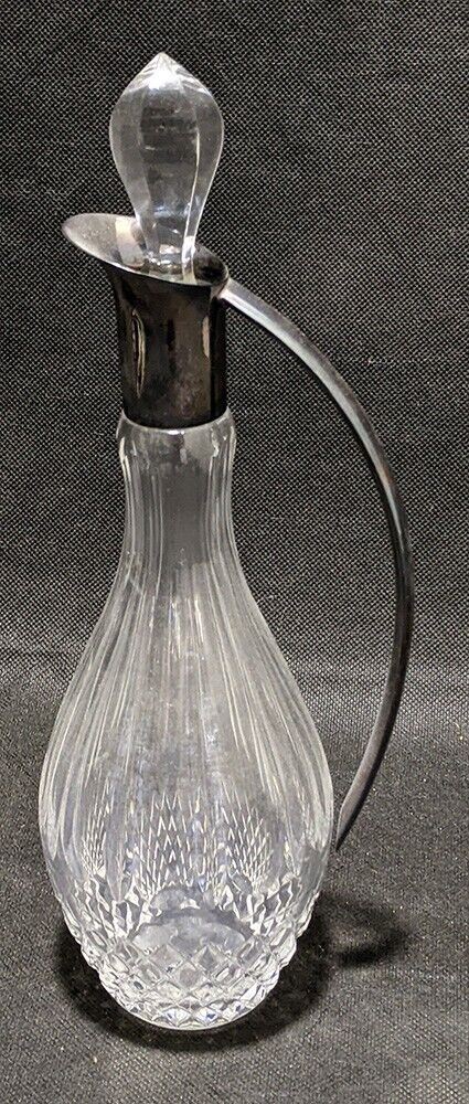 Vintage Silver Plated Handle / Spout Glass Bottle With Stopper - WMF