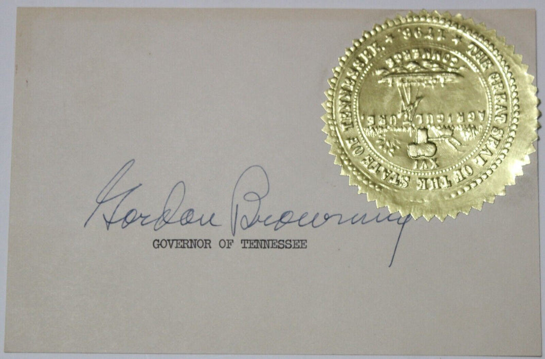 Gordon Browning Autograph (Governor of Tennessee, 1937-1939 & 1949-1953)