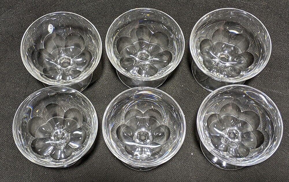6 Beautiful Crystal Glass Sherbet Glasses