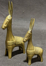 Load image into Gallery viewer, 2 Vintage Brass Llama Figurines - 7&quot; &amp; 5.5&quot;
