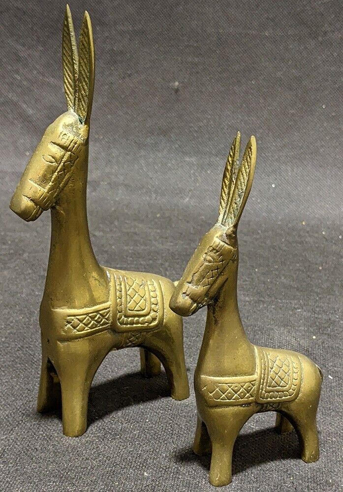 2 Vintage Brass Llama Figurines - 7