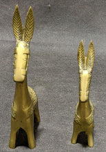 Load image into Gallery viewer, 2 Vintage Brass Llama Figurines - 7&quot; &amp; 5.5&quot;
