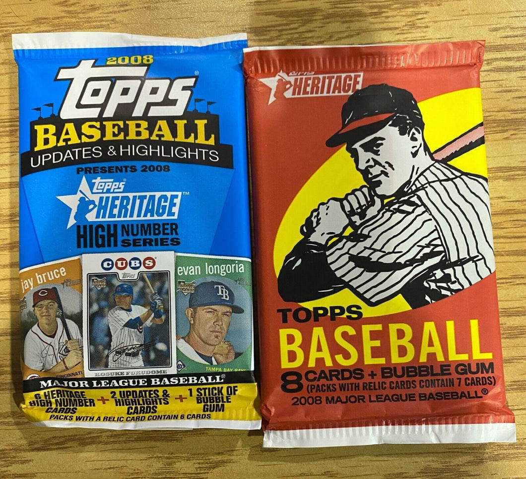 2008 Topps Heritage Baseball Hi + Low Pack Kershaw Rookie?