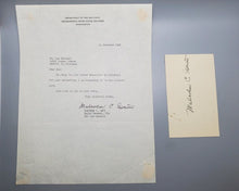 Load image into Gallery viewer, 1948 Military Autograph Malcolm C. Grow Signed
