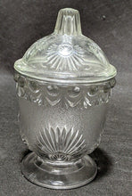 Load image into Gallery viewer, Vintage Pressed Glass Lidded Sugar Bowl - Shell &amp; Jewel - 6 1/2&quot;
