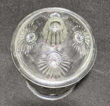 Load image into Gallery viewer, Vintage Pressed Glass Lidded Sugar Bowl - Shell &amp; Jewel - 6 1/2&quot;
