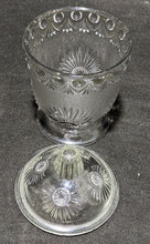 Load image into Gallery viewer, Vintage Pressed Glass Lidded Sugar Bowl - Shell &amp; Jewel - 6 1/2&quot;
