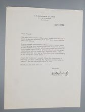 Load image into Gallery viewer, 1966 Autographed Photographs Secretary of Labor Willard Wirtz Signed
