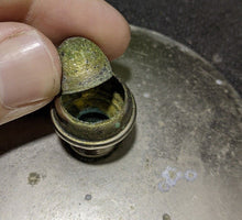 Load image into Gallery viewer, Vintage Hand Painted Green Glass Biscuit Barrel - As Is
