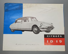 Load image into Gallery viewer, 1950s Citroen iD 19 Hydro-Pneumatic Brochure
