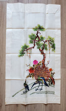 Load image into Gallery viewer, Vintage Asian Silk Embroidery - Never Framed - Peacock - 36" x 18"
