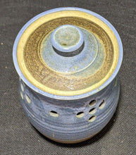 Load image into Gallery viewer, Beautiful Earth Tone Blue &amp; Brown Pottery Garlic Jar
