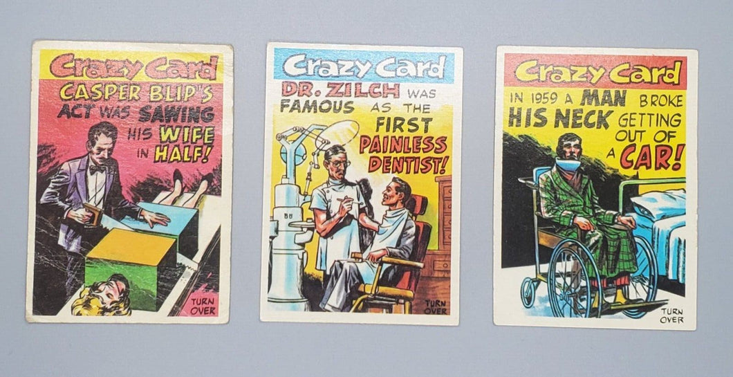 3 Topps USA Crazy Card Trading Cards #42, #47, #49