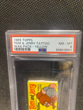 Load image into Gallery viewer, 1965 Topps Tom and Jerry Tattoo Wax Pack Yellow PSA NM-MT 8 65843683
