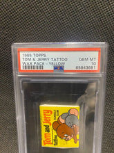Load image into Gallery viewer, 1965 Topps Tom &amp; Jerry Tattoo Wax Pack - Yellow PSA GEM MT 10 65843681
