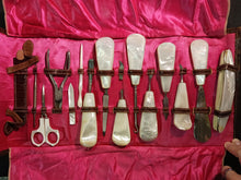 Load image into Gallery viewer, Vintage Heavy Mother of Pearl Handle Full Manicure 15 Pieces Vanity Set

