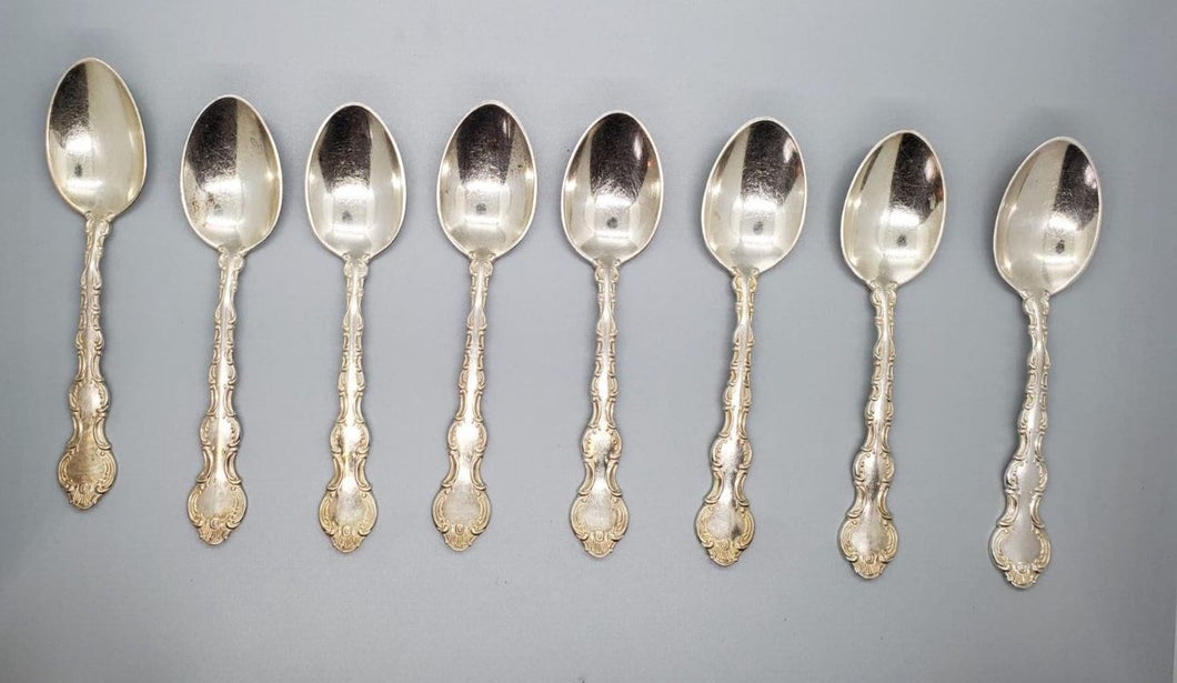 8 Birks Regency Plate Silver Plate Teaspoons - Louis de France Pattern