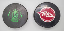 Load image into Gallery viewer, Hockey Pucks Lot - Peterborough Petes &amp; Barrie Colts
