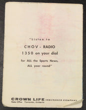 Load image into Gallery viewer, 1963-64 Crown Life Hockey NHL Schedule
