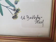 Load image into Gallery viewer, Antique Framed Flowers Print - Signed - F
