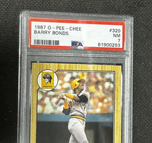Load image into Gallery viewer, 1987 O-Pee-Chee Barry Bonds PSA Graded cards #320 NM 7
