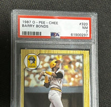 Load image into Gallery viewer, 1987 O-Pee-Chee Barry Bonds PSA Graded cards #320 NM 7
