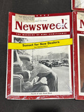 Load image into Gallery viewer, 1946-59 Newsweek lot of 5 Vintage Magazines, NM condition
