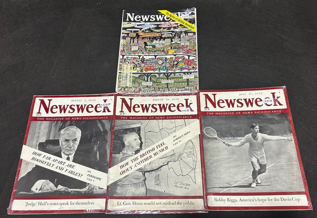 Vintage 1939-67 Newsweek Magazines lot of 4 , EX condition
