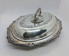 Load image into Gallery viewer, Antique Silver Plated Rideau Plate Entree Dish &amp; Cover

