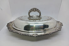 Load image into Gallery viewer, Antique Silver Plated Rideau Plate Entree Dish &amp; Cover
