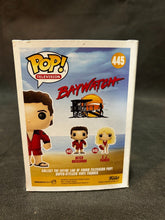 Load image into Gallery viewer, Funko Pop BayWatch Mitch Buchanon Vinyl Figure with Stickers attached, EX
