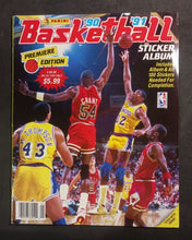 Load image into Gallery viewer, 1990-91 Panini Basketball Sticker Album w/ 180 Stickers Set
