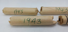 Load image into Gallery viewer, 1943 Canadian Pennies (50 coins per roll) 4 Rolls
