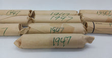 Load image into Gallery viewer, 1947 Canadian Pennies (50 coins per roll) 10 Rolls
