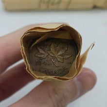 Load image into Gallery viewer, 1947 Canadian Pennies (50 coins per roll) 10 Rolls
