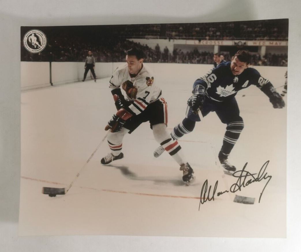 Allan Stanley Signed 8x10 Photo with Phil Esposito