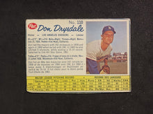 Load image into Gallery viewer, 1962 Post Canadian Don Drysdale #110 Baseball Card Hand Cut
