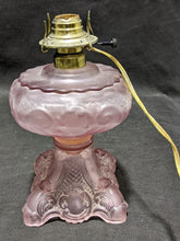 Load image into Gallery viewer, Vintage Pink Depression Glass Electrified Oil Lamp - No Chimney
