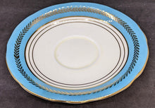 Load image into Gallery viewer, AYNSLEY Fine Bone China Teacup &amp; Saucer - Teal, Gold &amp; Floral Bouquet
