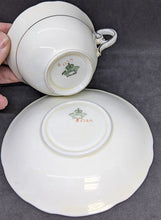 Load image into Gallery viewer, AYNSLEY Fine Bone China Teacup &amp; Saucer - Teal, Gold &amp; Floral Bouquet
