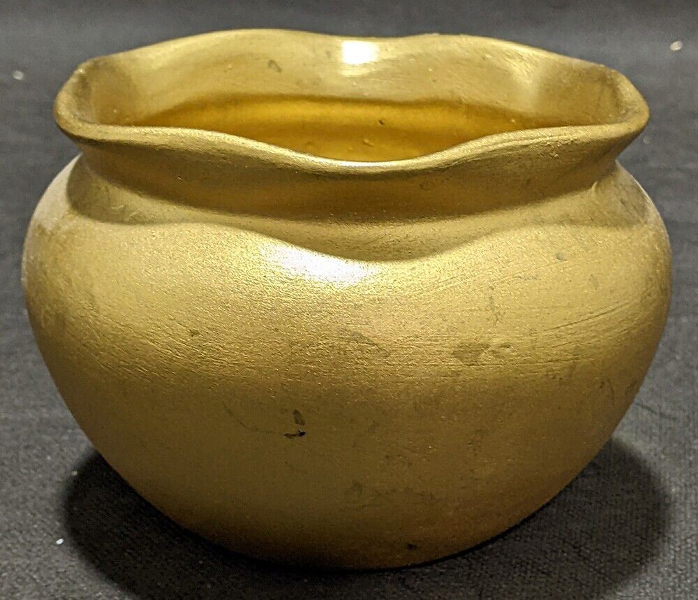 Gold Tone Planter Bowl - Ruffled Rim - 5.5