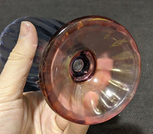 Load image into Gallery viewer, Pink &amp; Purple Iridescent Glass Pedestal Vase - 7.5&quot; High
