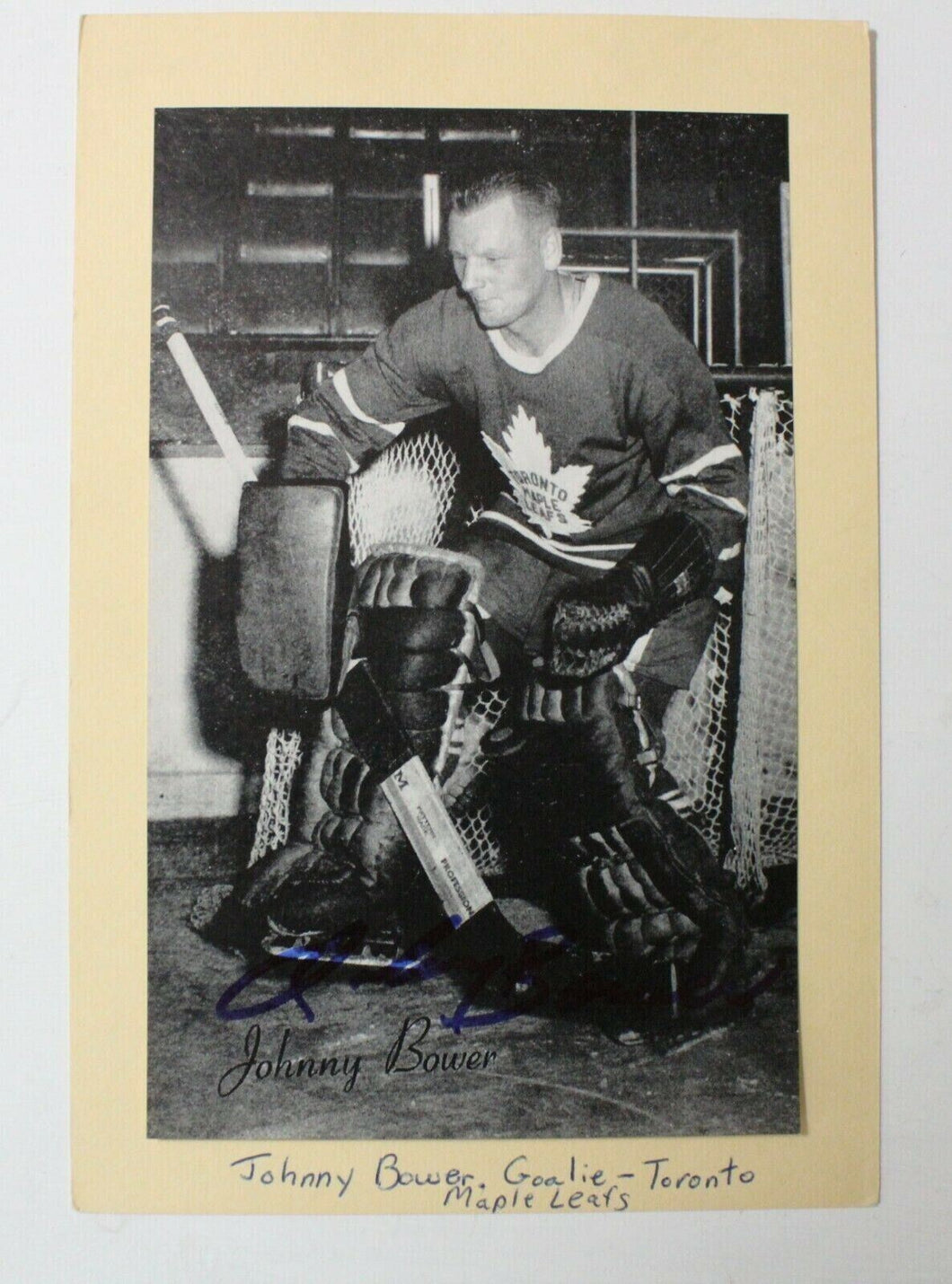 1944-1963 Beehive Hockey Group II Johnny Bower Signed Toronto Maple Leafs