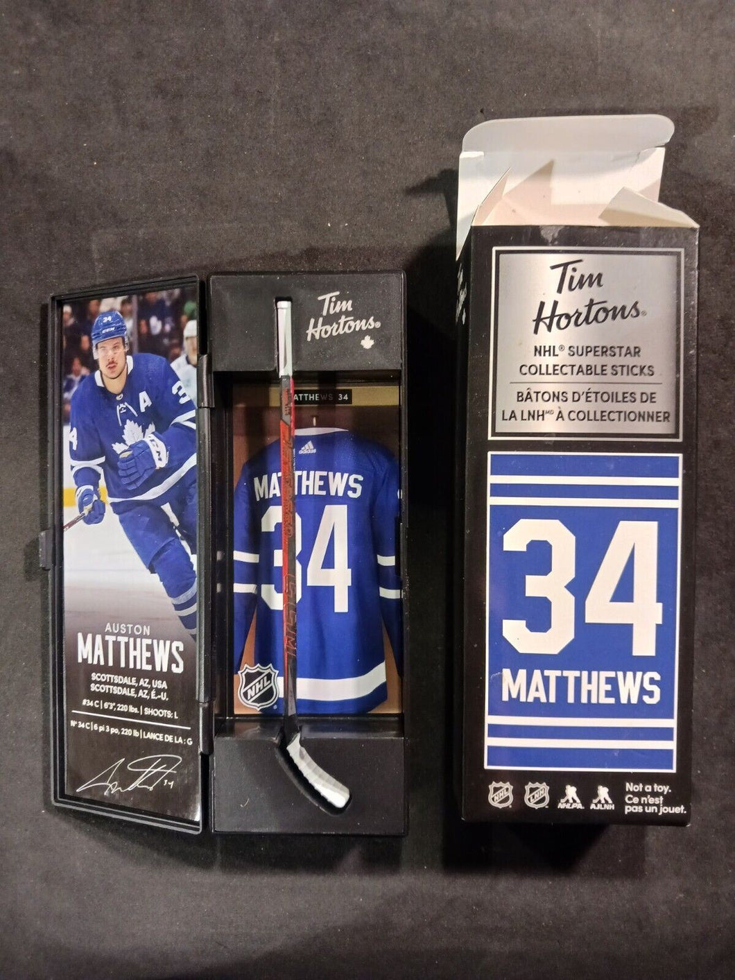 2020 Tim Hortons NHL Superstar Collectable Sticks Matthews #34