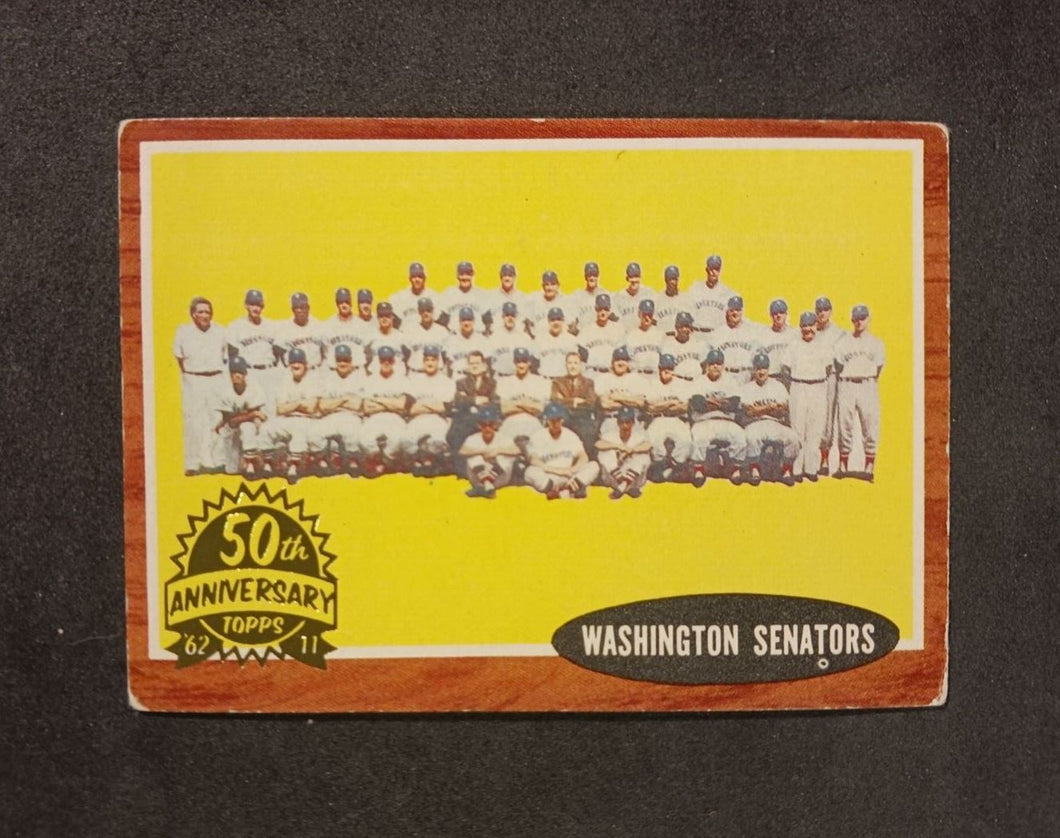 2011 Topps Heritage 50th Anniversary 1962 Buybacks Washington Senators #206 B