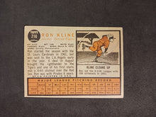 Load image into Gallery viewer, 2011 Topps Heritage 50th Anniversary 1962 Buybacks Ron Kline #216 Brown Back C
