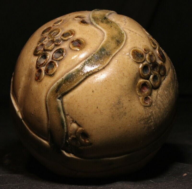 Vintage Signed Clay Decorative Ball