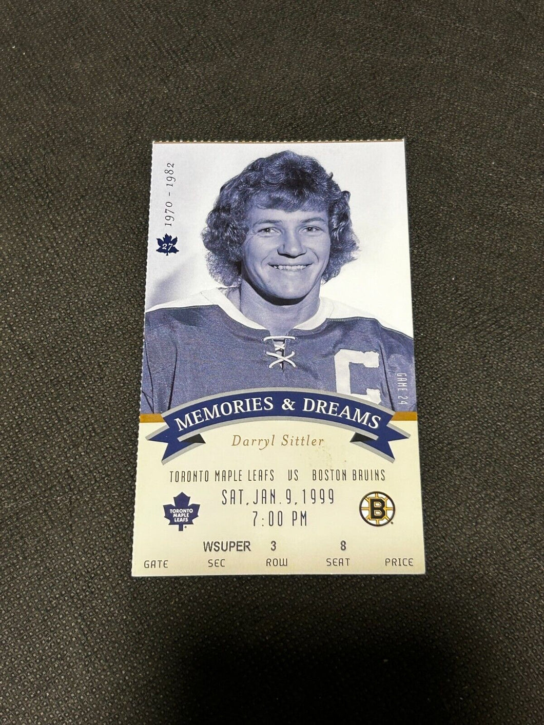 1999 Maple Leaf's Last Season at MLG January 9th Daryll Sittler Ticket Stub