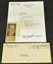 Load image into Gallery viewer, April 16th 1947 Autograph of Harlan J. Bushfield Senator of South Dakota, EX
